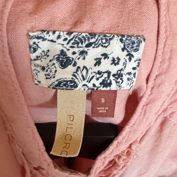 Pilcro By Anthropologie Pink Ruffled Button Down Shirt - Picture 2 of 7